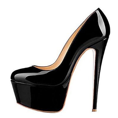 plain black stilettos