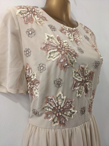 SIMPLY BE womens blush nude embellished dress size 16 lined wedding occasion - Picture 12 of 19