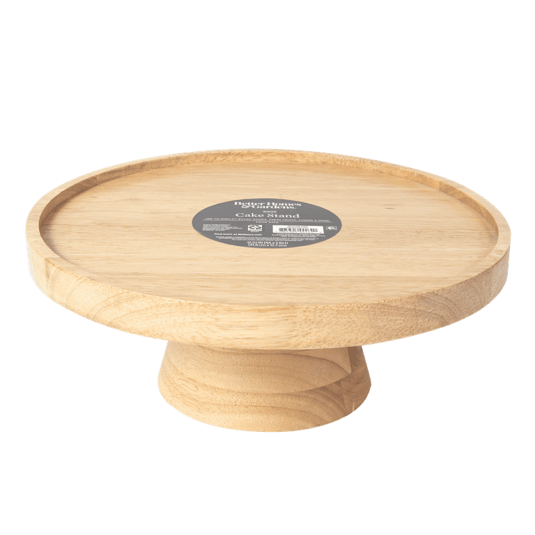 Rubber Wood Cake Stand, 12.52IN Dia x 5IN H, 3.9 lb, Natural Wood Color US eBay