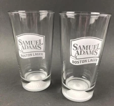 Samuel Adams Pint Beer Glasses Boston Lager 3D Golf Ball Base Set of 2