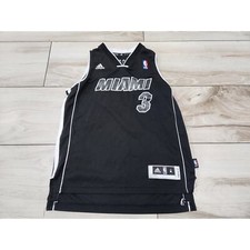 Medium kids youth basketball jersey Black NBA Miami Heat Dwyane Wade Adidas