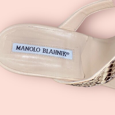 MANOLO BLAHNIK Luxury Designer Sandals EXOTIC SNAKE Python MANOLO BLAHNIK Luxury Designer Sandals EXOTIC SNAKE Python