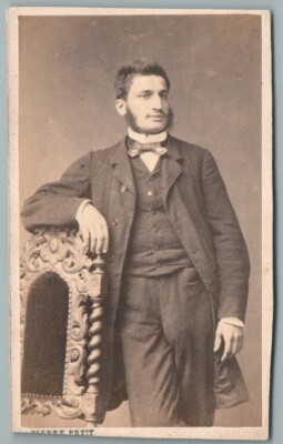 CDV 1865 Homme à identifier Photo Pierre Petit à Paris noblesse Foto Mann Uomo