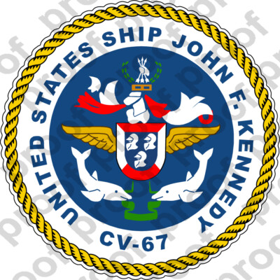 STICKER USN US NAVY CV 67 USS JFK STRIKE GROUP SHIELD