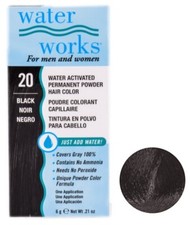 Water Works Permanent Powder Hair Color 20 Black 2 Pack 