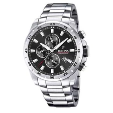 Festina F20463/4 Men's Chronograph Black Dial Silver Tone Bracelet Watch