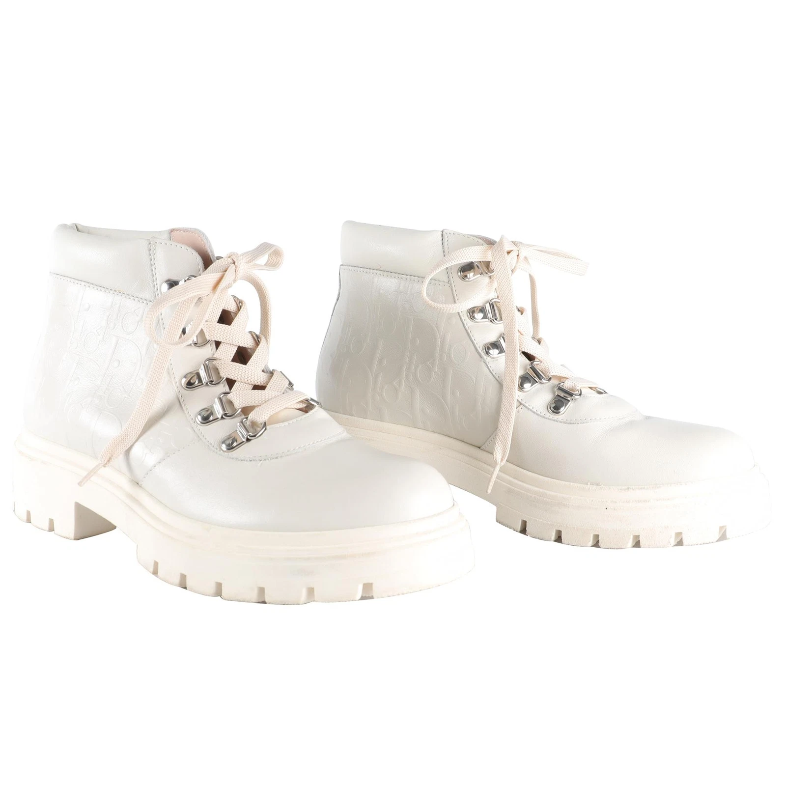 CHRISTIAN DIOR ÉCRU ENFANTS FILLES BOTTES EN CUIR EU 35 UK 2,5 US 3,5