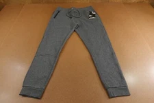 J Come Mens Large Slim Fit Charcoal Fleece Drawstring Zip Pocket Joggers NWT