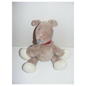 Doudou Perro Marron Collar Rojo Kiabi Bebe Chien Loup Renard Clasico Ebay