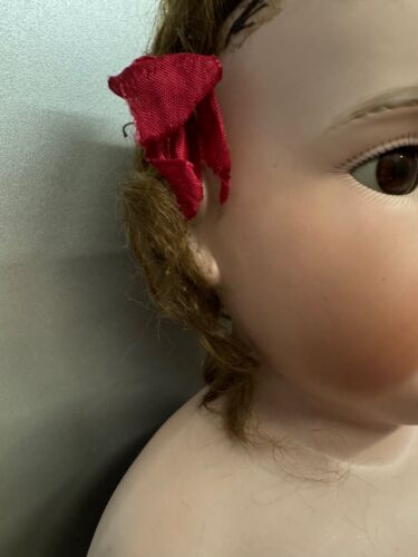 Sehr große antike Puppen Kopf Brustblattkopf Porzellankopf schlafaugen - Bild 6 von 20