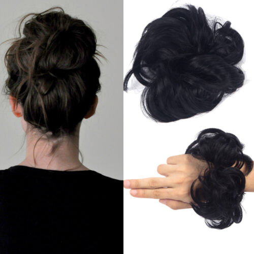 USA Hair Extensions Curly Messy Bun Hairpiece Scrunchie Wrap Ponytail Updo Wrap - Picture 4 of 25