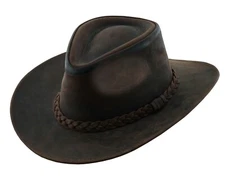 Lesa Collection Thunder Cowboy Hat 100% Cowhide Leather Western Unisex