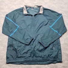 Nike Golf Windbreaker Jacket Mens XL Green Pull Over Quarter Zip Lightweight
