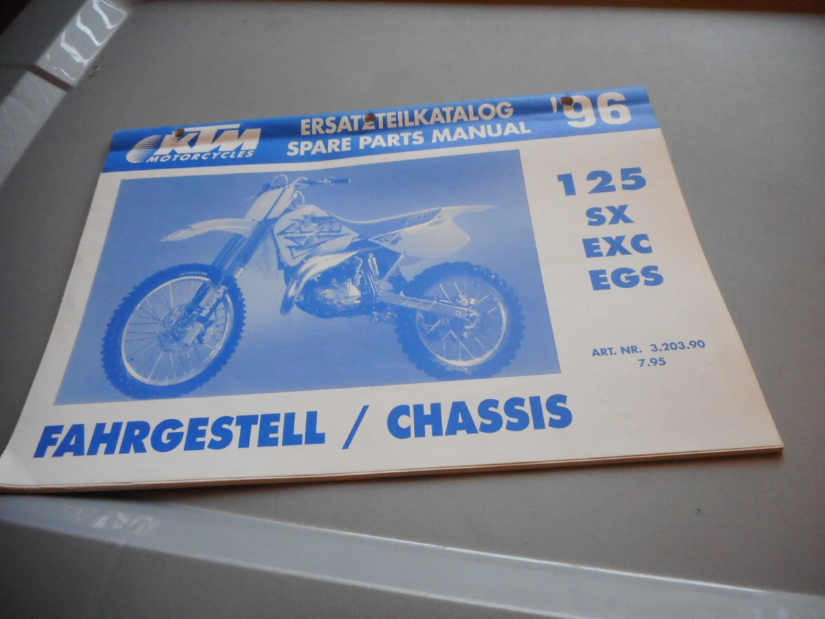 NOS KTM 125 SX EXC EGS 1996 Factory Chassis Spare Parts Manual