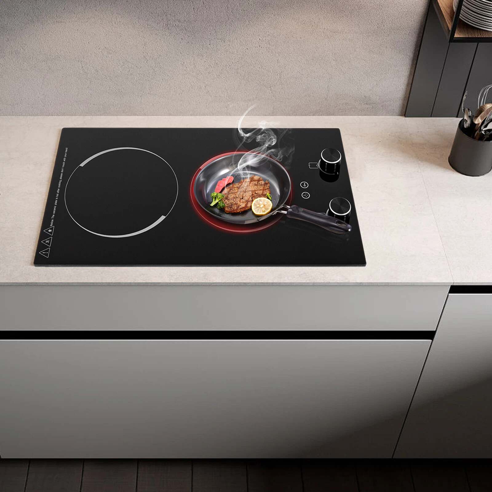 2-Burner Electric Induction Cooktop Stove Top Touch Control Child Lock 110V New.
Opens in a new wind