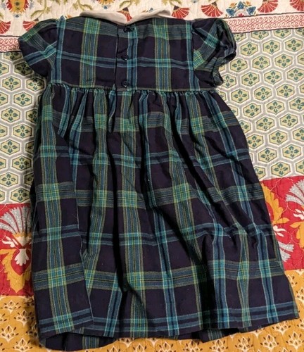 Luli & Me Green & Blue Plaid Collared Dress Toddler Girls 18M - Picture 2 of 3