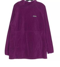 Columbia Womens Sweater Basin Trail Fleece Pullover Hooded Purple Size Medium