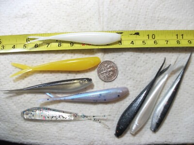 40-3''-MIX-crappie-panfish-soft minnows-jigs-grubs-flukes-kit-scent-split tails