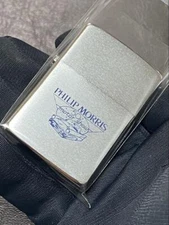 Zippo Philip Morris Silver Printed One Sided Processing Lighter Regular Japan