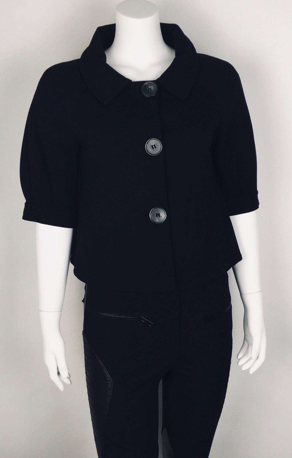 THEORY WOMEN’S JACKET MEDIUM SOLID BLACK POCKETS … - image 1