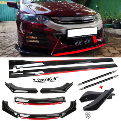 For Honda Insight Front Bumper Lip Spoiler Splitter Body Side Skirt Glossy Black