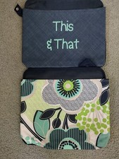 Lot of 2 Thirty One Retired OH SNAP POCKET 078A FABULOUS FLORAL Navy Green Teal