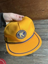 Vintage Kiwanis International Hat Cap Golf Strap back Lot Of 3 Nice Yellow Blue