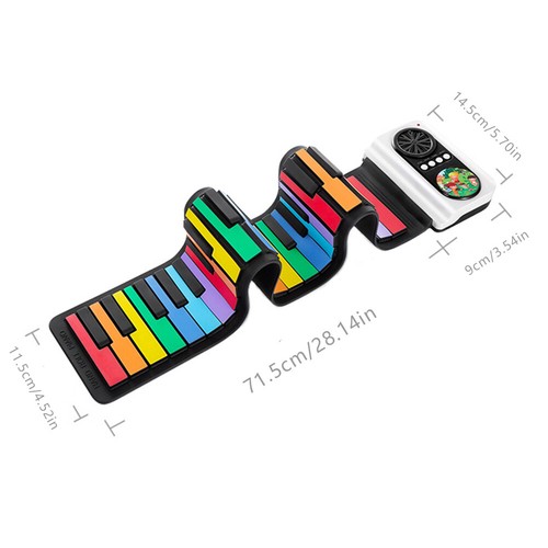 49 Keys Digital Keyboard Portable Rainbow Keys Pianos MIDI Out Gift for Children - Imagen 3 de 10