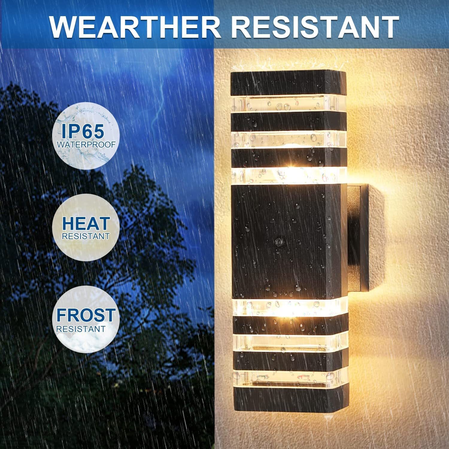 Dusk to Dawn Sensor Outdoor Wall Sconce Light Fixture Up Down Lamp