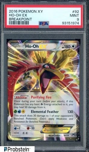 2016 Pokemon XY #92 HO-OH EX Breakpoint PSA 9