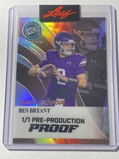 BEN BRYANT 2024 Leaf Press Pass Premium Retro Reflector Football Proof 1/1 (U1)
