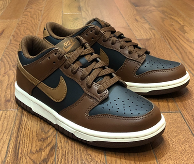 NEW* Youth Grade-School NIKE DUNK LOW (GS) BLACK / BRITISH TAN