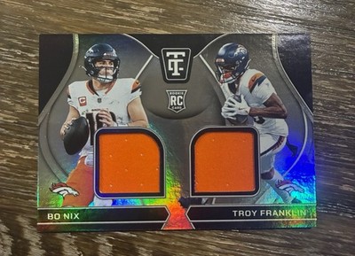 2024 Panini Totally Certified - Bo Nix / Troy Franklin Dual Patch (RC) rookie
