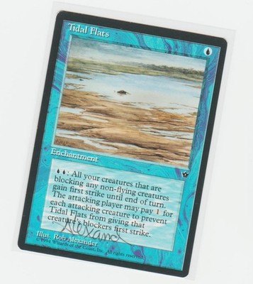 Magic the Gathering ~ Tidal Flats ~ M/NM ~ Fallen Empires ~ Signed by Artist #4