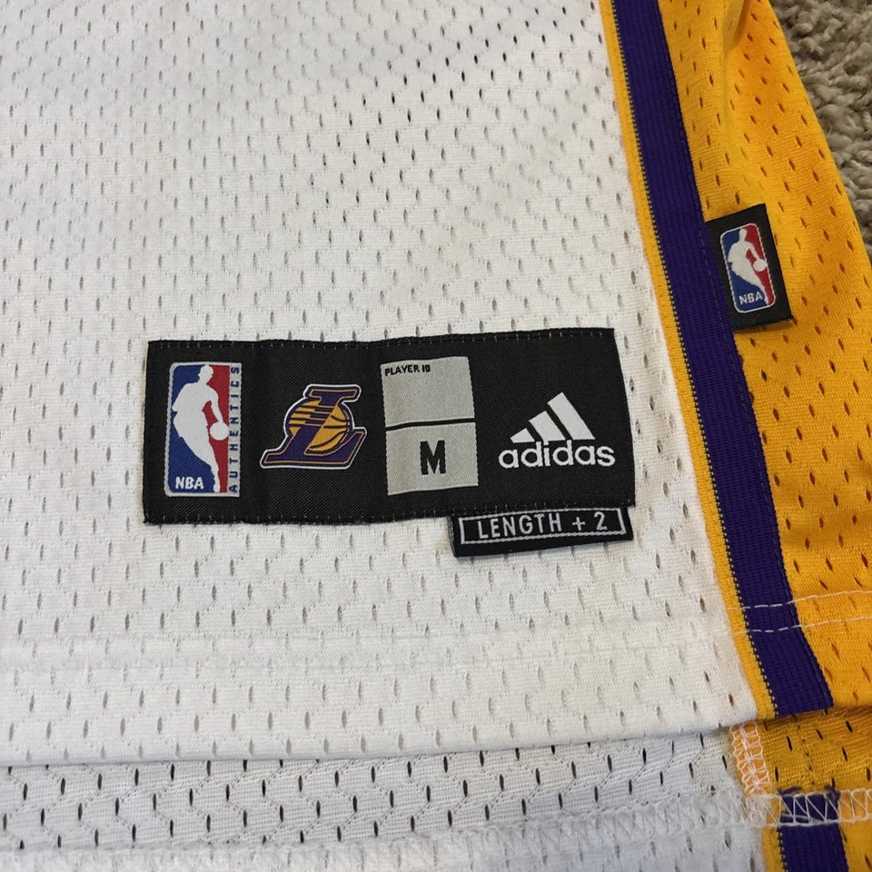 Футболка Lakers Derek Fisher No2 размер M средняя плюс длина 2 Adidas белая - Изображение 2 из 4