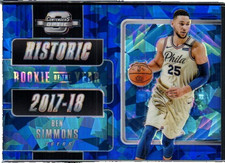 2018-19 Panini Contenders Optic Historic Blue Cracked Ice Prizm #1 Ben Simmons