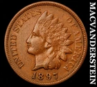 1897 Indian Head Cent - Scarce  Very Fine+  Better Date  No Reserve  #J8638