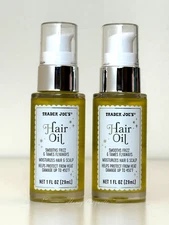 2 Pack Trader Joe's Hair Oil Smooths Frizz Protect From Heat 1 OZ
