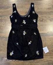 ASOS DESIGN Velvet Floral Embroidered Mini Dress Size 8 Beaded Belted Party