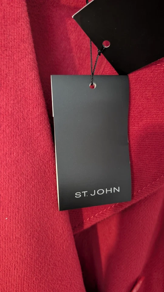 St John Red Coat Wool Cashmere Angora Coat Brand New With Tags UK 14 US 12 - Image 3 of 4