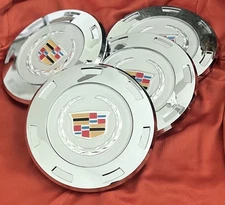 4 Cadillac Escalade 2007-14 Chrome Colored Crest for 22'' Wheel Center Hub Caps