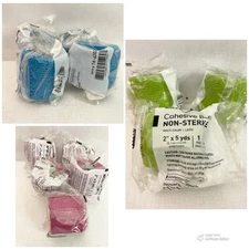 (15) McKesson Cohesive Bandages Wrap  2" X 5 Yards Non-Sterile Pink Blue Green