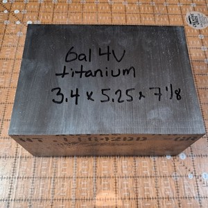 6al4v titanium block bar stock 3.4" x 5.25" x 7.13"