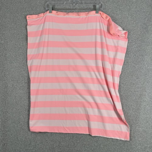 Lululemon Vinyasa Infinity Scarf Neon Pink Striped Wrap Shawl Snap Stretchy Soft - Picture 5 of 8