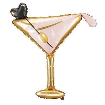 Realistic Giant Martini Glass Balloon PartyDeco 39x33.5 Inch Foil Cocktail Ba...