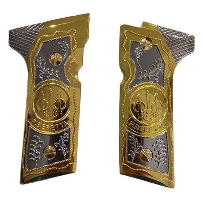 Custom Metal Grips for Beretta 92X Centurion, M9A3, M9A4, Gold Plated, with Scre