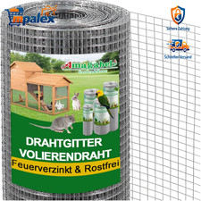 Hasendraht 1,2m x 20m Masche 12x12mm Feuerver...