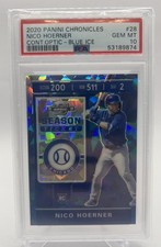 2020 Panini Contenders Optic Nico Hoerner Cracked Blue Ice /99 RC PSA 10 POP 1🐻