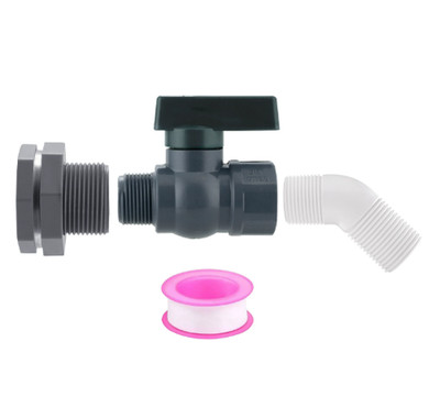 1 Pack 3/4'' PVC Rain Barrel Spigot Diverter Kit Bulkhead Fitting Faucet Adapter