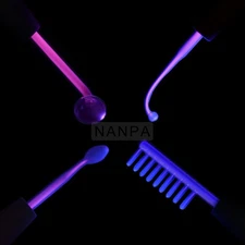 4 Electrodes Glass Wand Violet Orange Ray Facial Care For High Frequency Machine